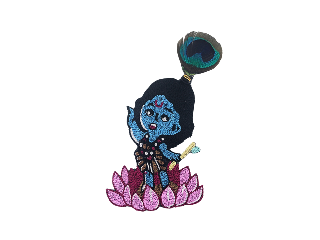 Multicolor Threadwork Fancy Handwork Krishna Patch