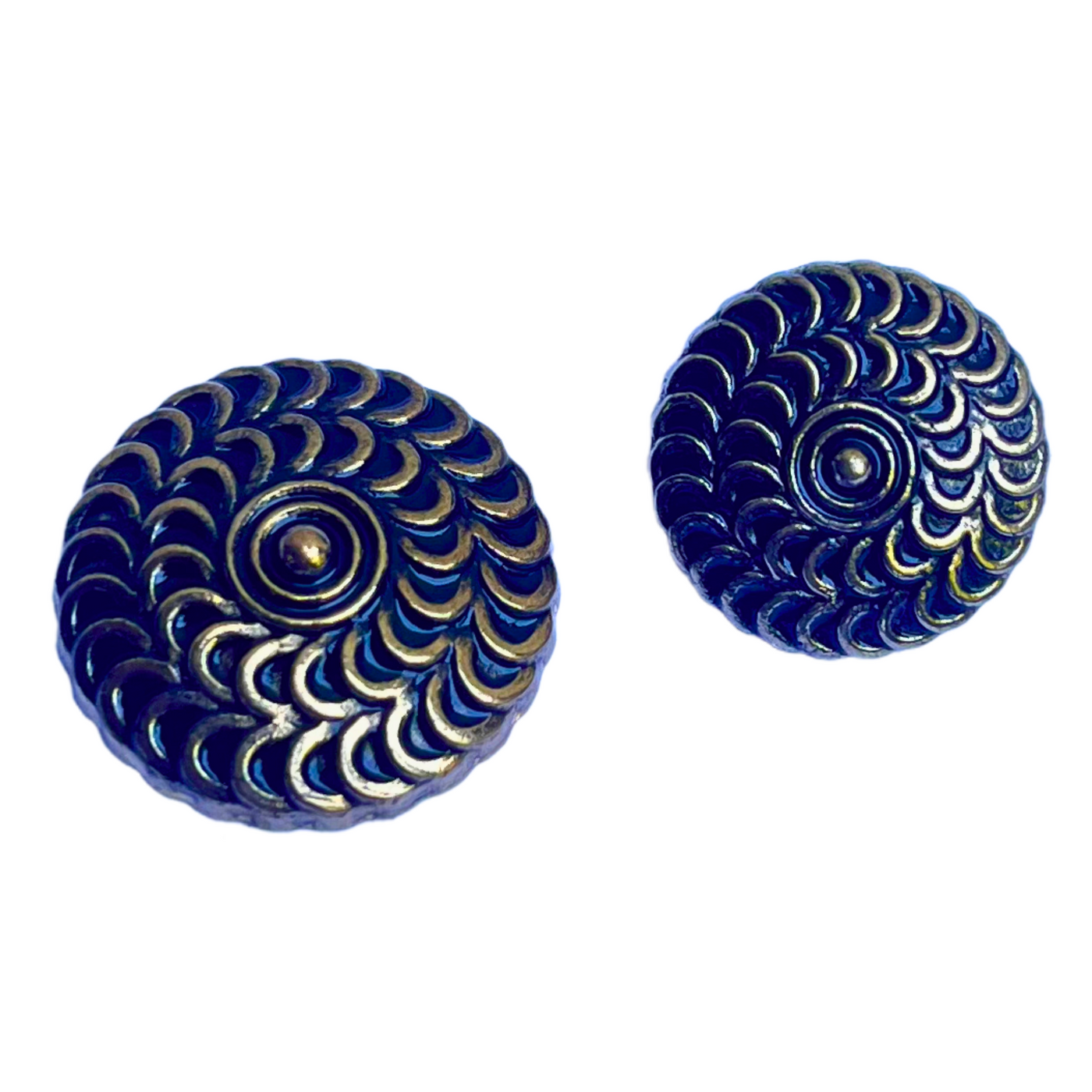 Blue Color Elegant Traditional Designer Round 1 Hole Metal Buttons