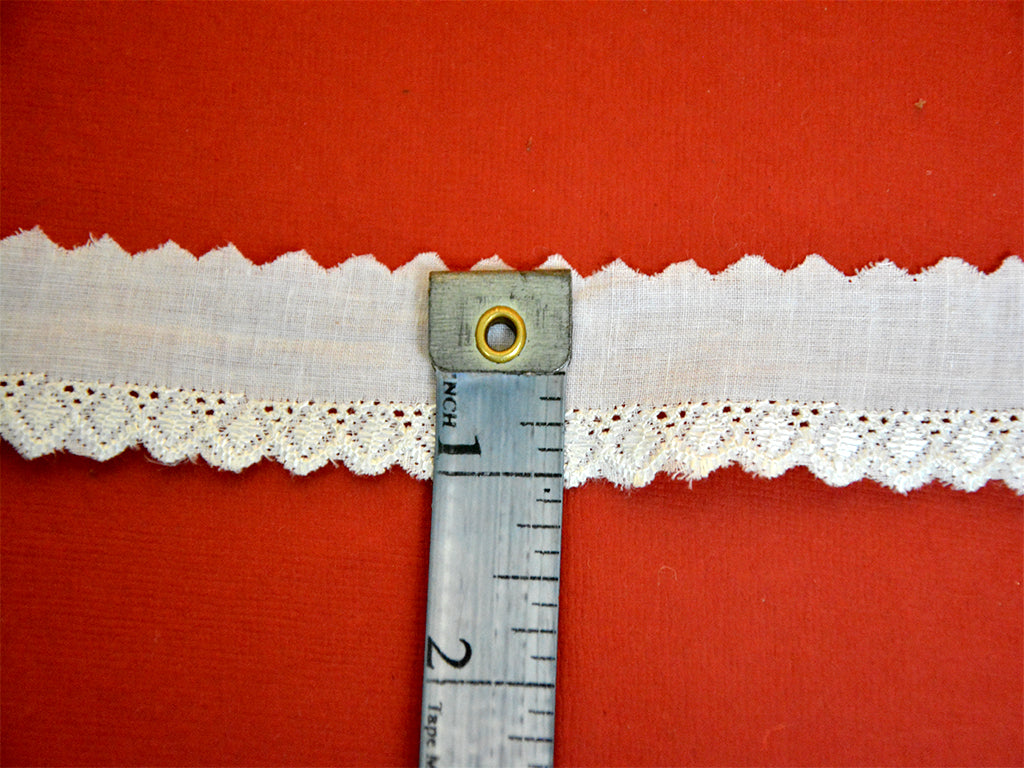 White Pattern L-52 Dyeable Cotton Poly Lace