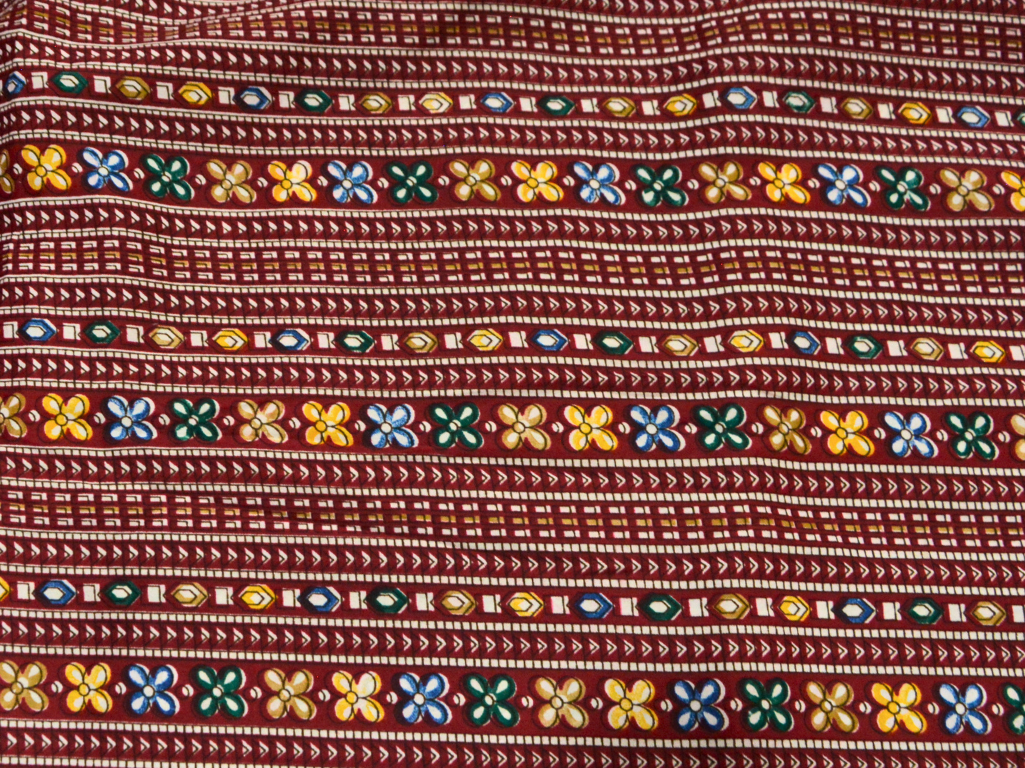 Maroon Traditional Digitally Printed Butter Crepe Fabric