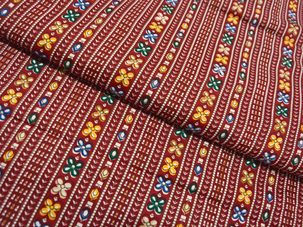 Maroon Traditional Digitally Printed Butter Crepe Fabric