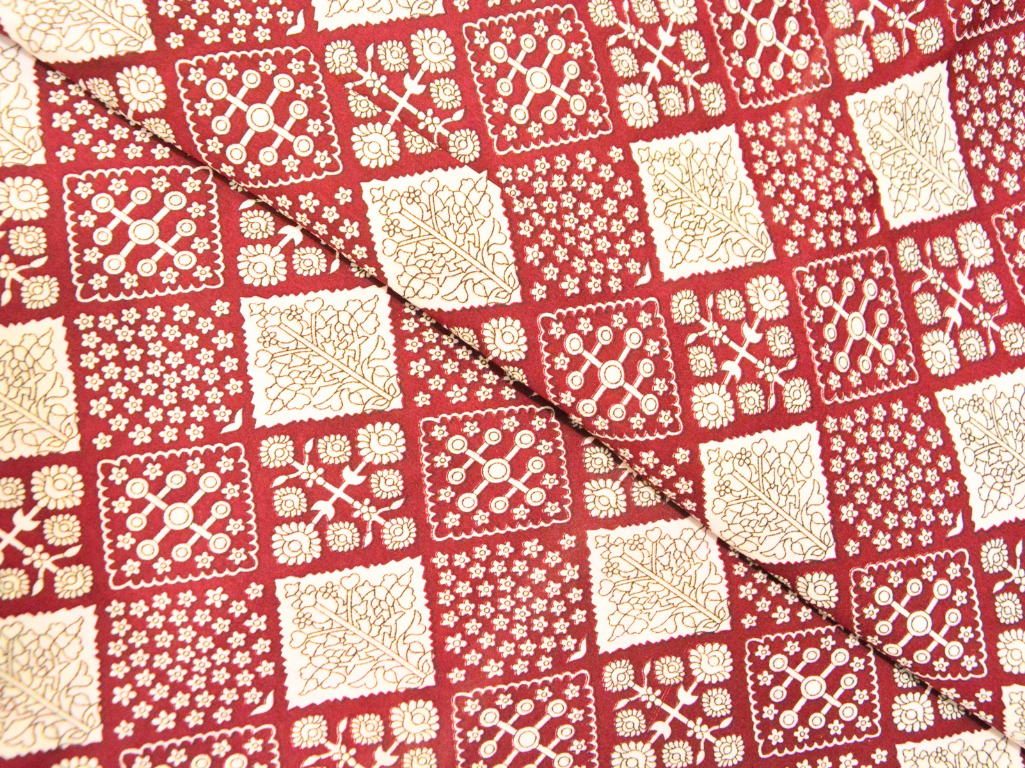 Maroon Diamond Digitally Printed Butter Crepe Fabric