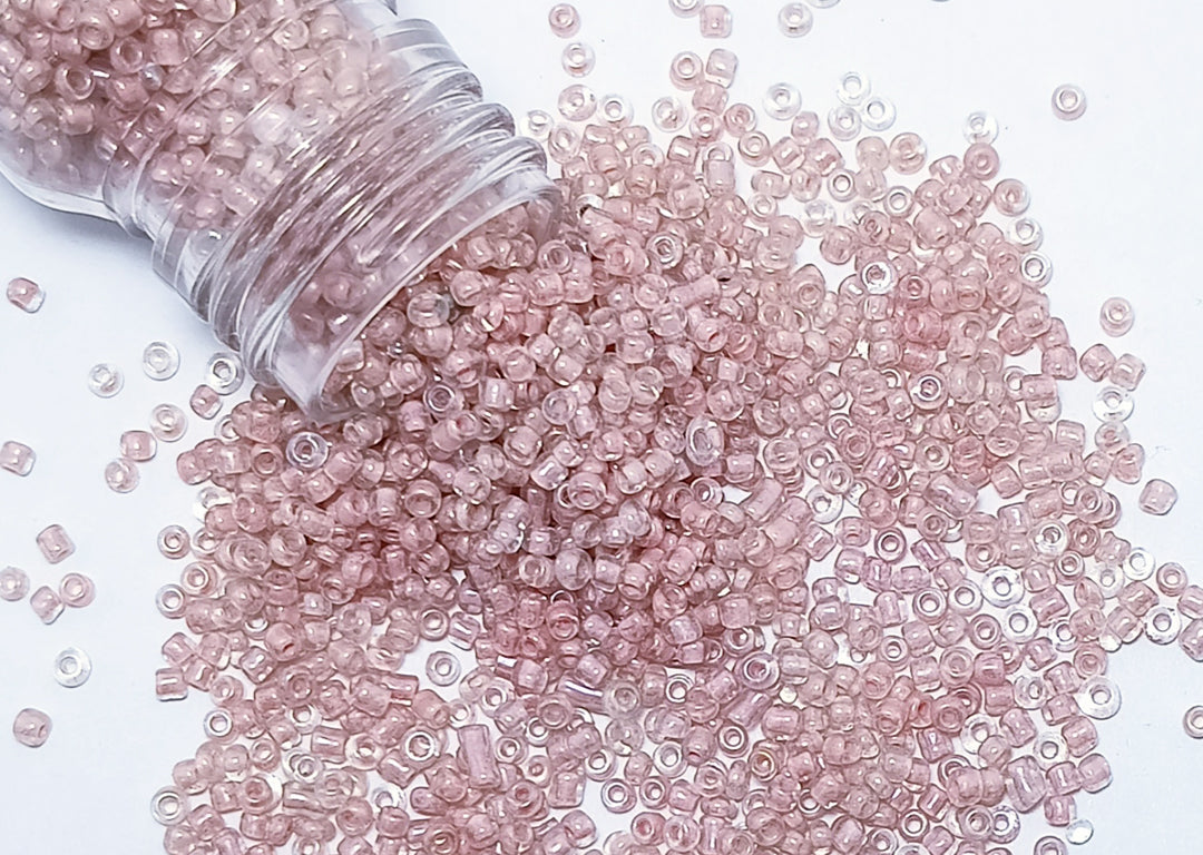 Rose Inside Dyed Round Rocailles Glass Seed Beads (Wholesale)