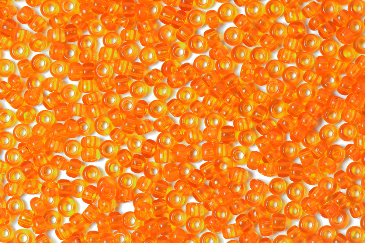 Tiger Orange Transparent Preciosa Seeds Beads