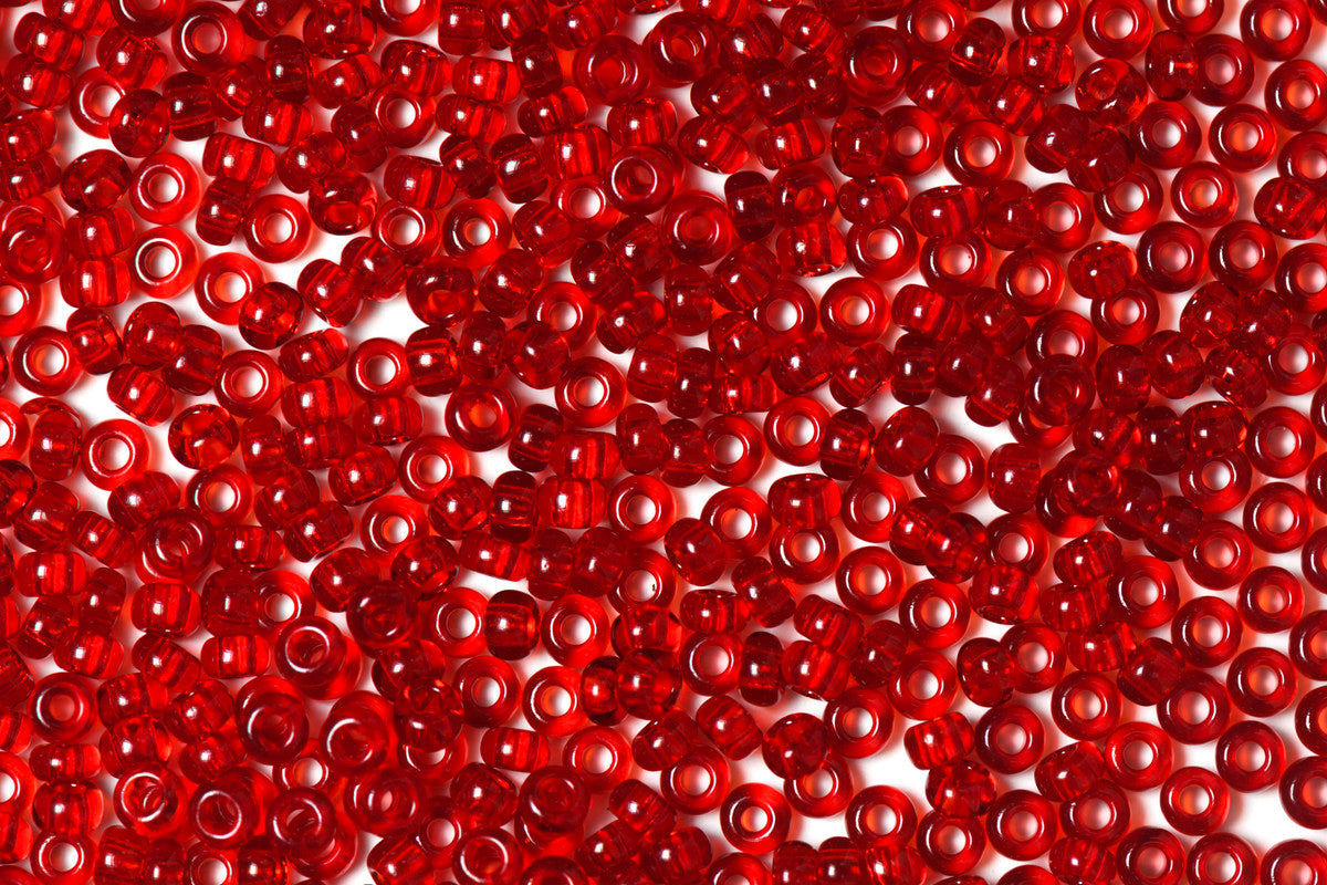 Candy Apple Red Transparent Preciosa Seeds Beads