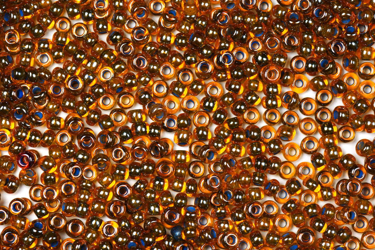 Mustard Preciosa Luster Inside Round Rocailles Seeds Beads