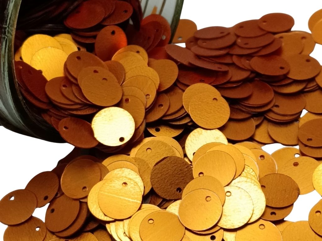 Golden Circular Plastic Embroidery Sequins