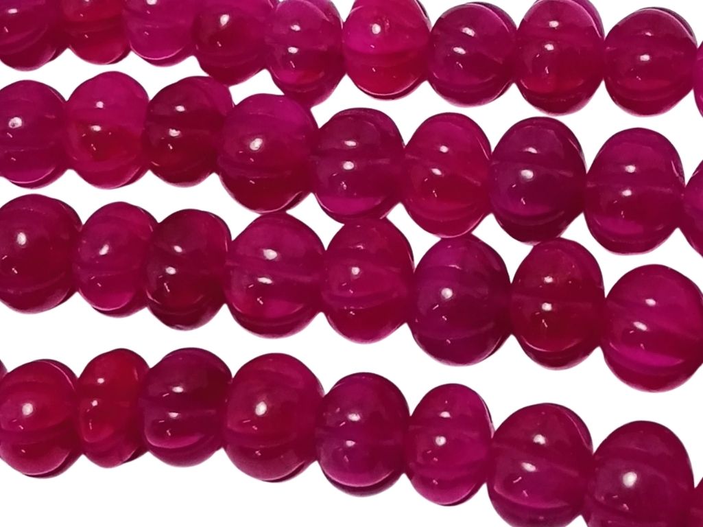 Burgundy Pumpkin Shaped Natural Stone Beads