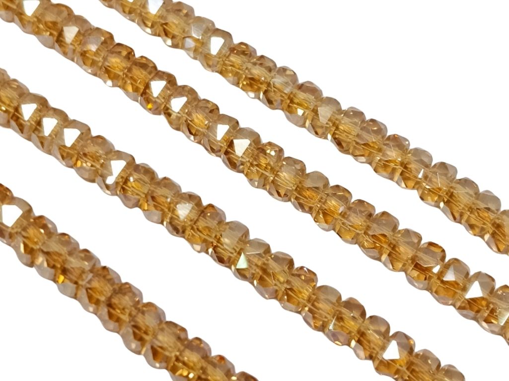 Light golden Rainbow New Half Cut Crystal Beads