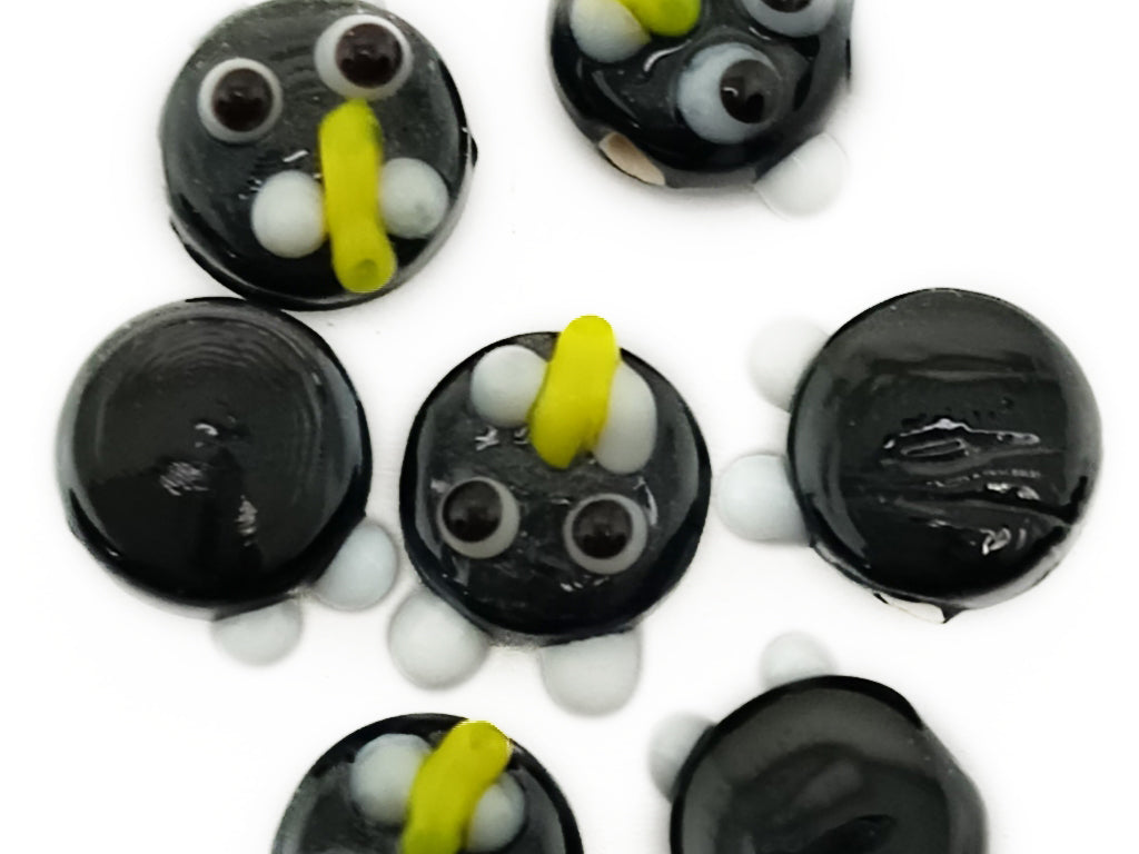 Black & White Glass Charms with Hole