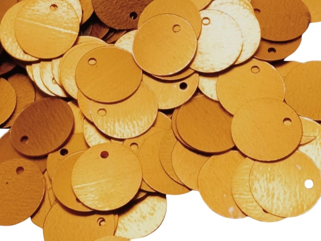 Golden Circular Plastic Embroidery Sequins