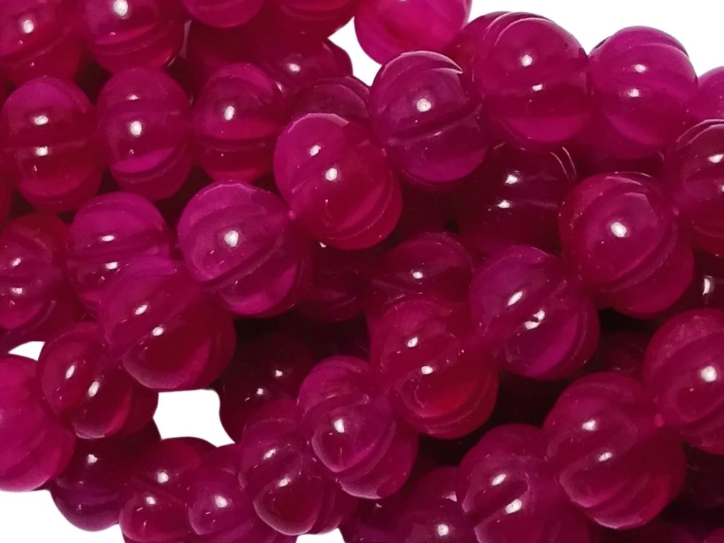 Burgundy Pumpkin Shaped Natural Stone Beads