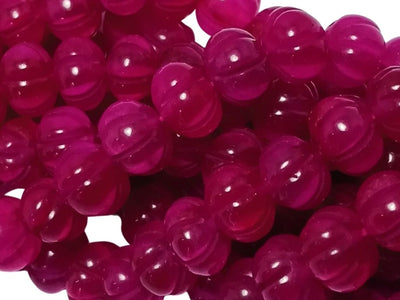 Burgundy Pumpkin Shaped Natural Stone Beads