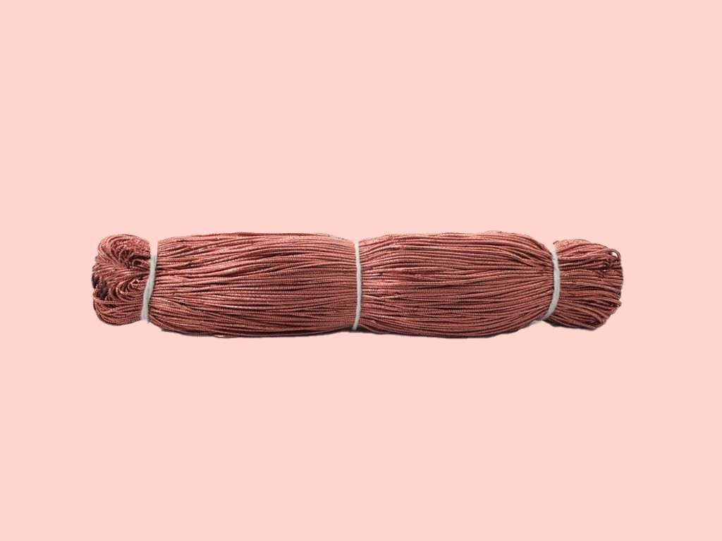 Light Copper Metallic Braided Zari Threads (Wholesale)