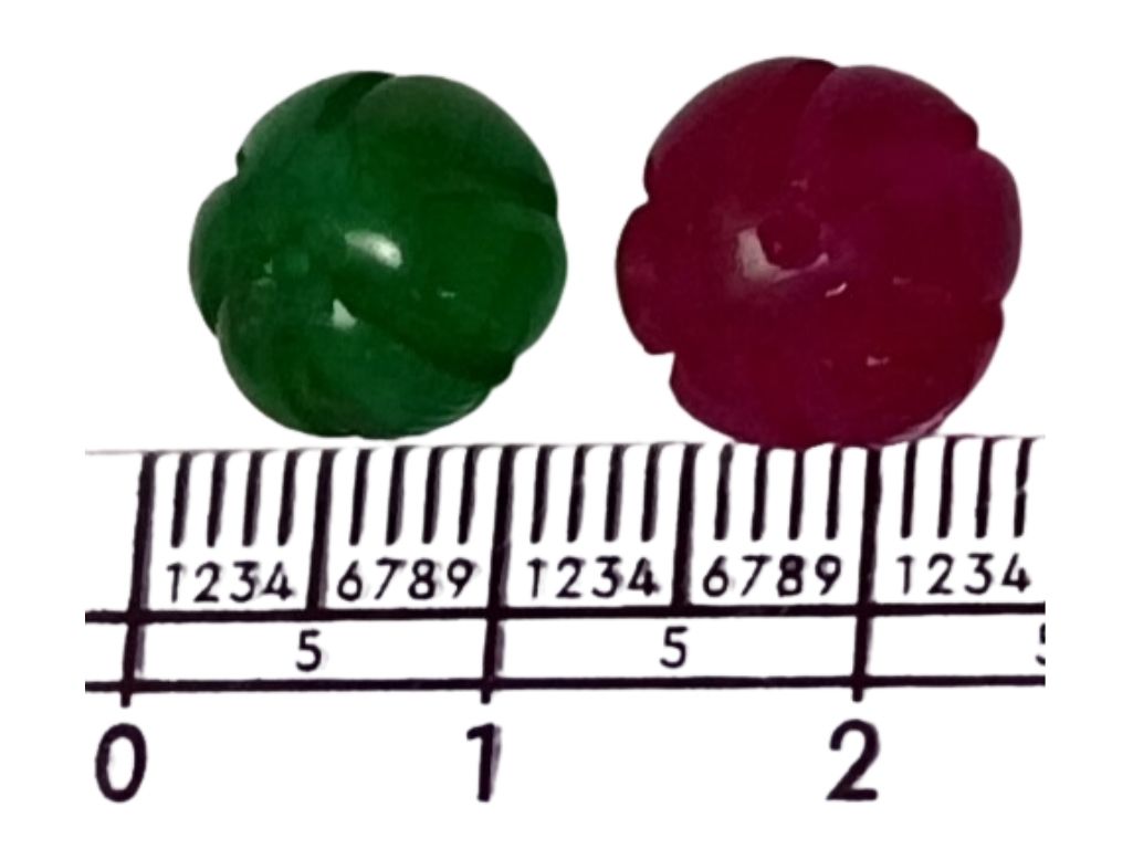 Dark Green Pumpkin Shaped Natural Stone Beads