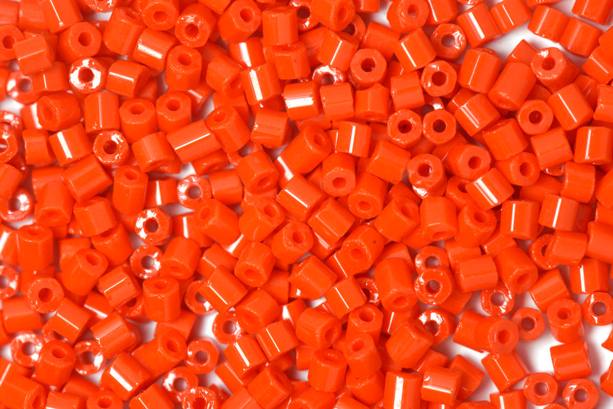 Orange 2 Cut Opaque Preciosa Seads Beads