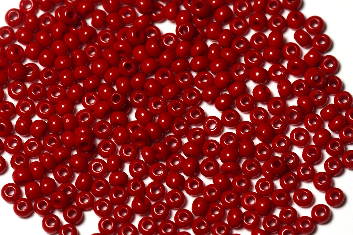 Ruby Red Opaque Preciosa Seeds Beads