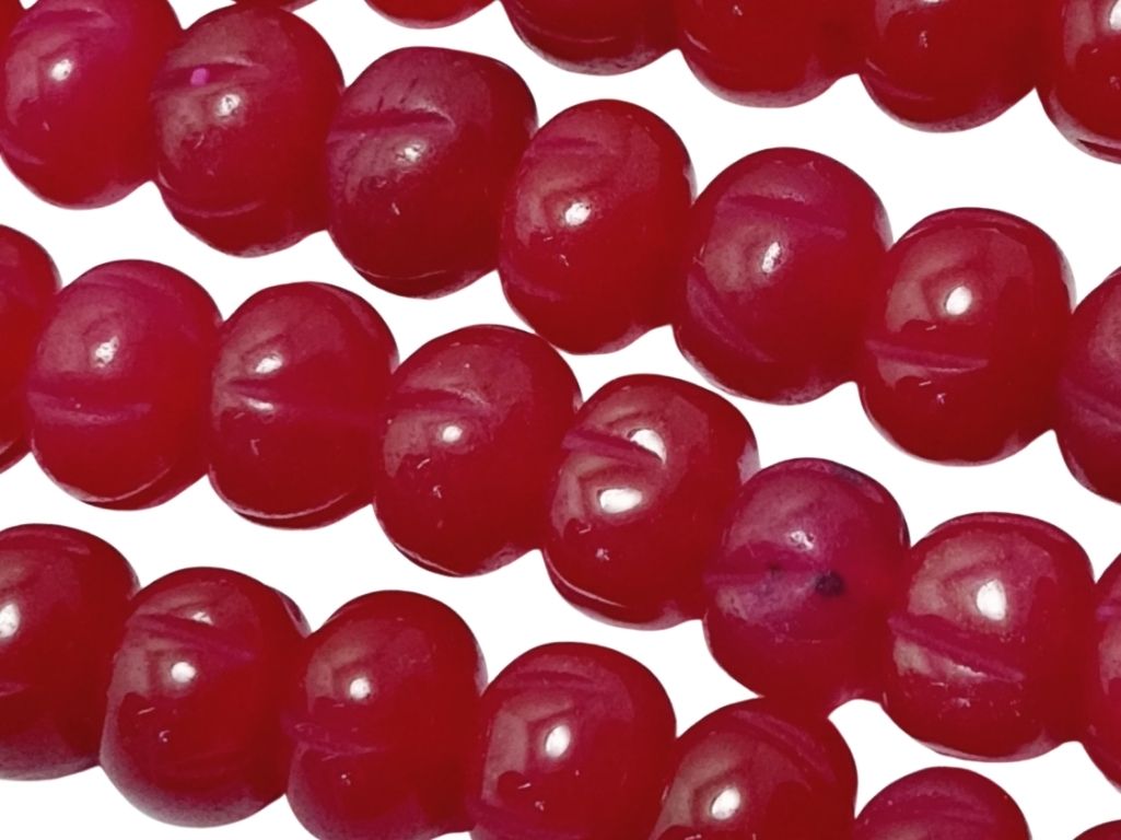 Burgundy Pumpkin Shaped Natural Stone Beads