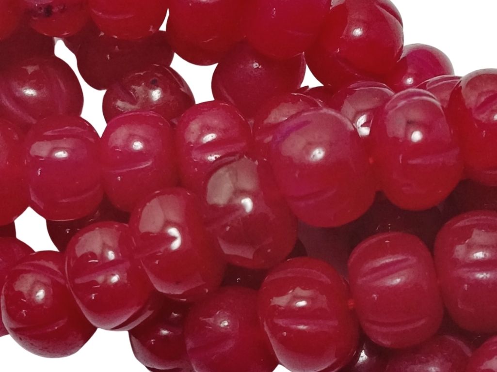 Burgundy Pumpkin Shaped Natural Stone Beads