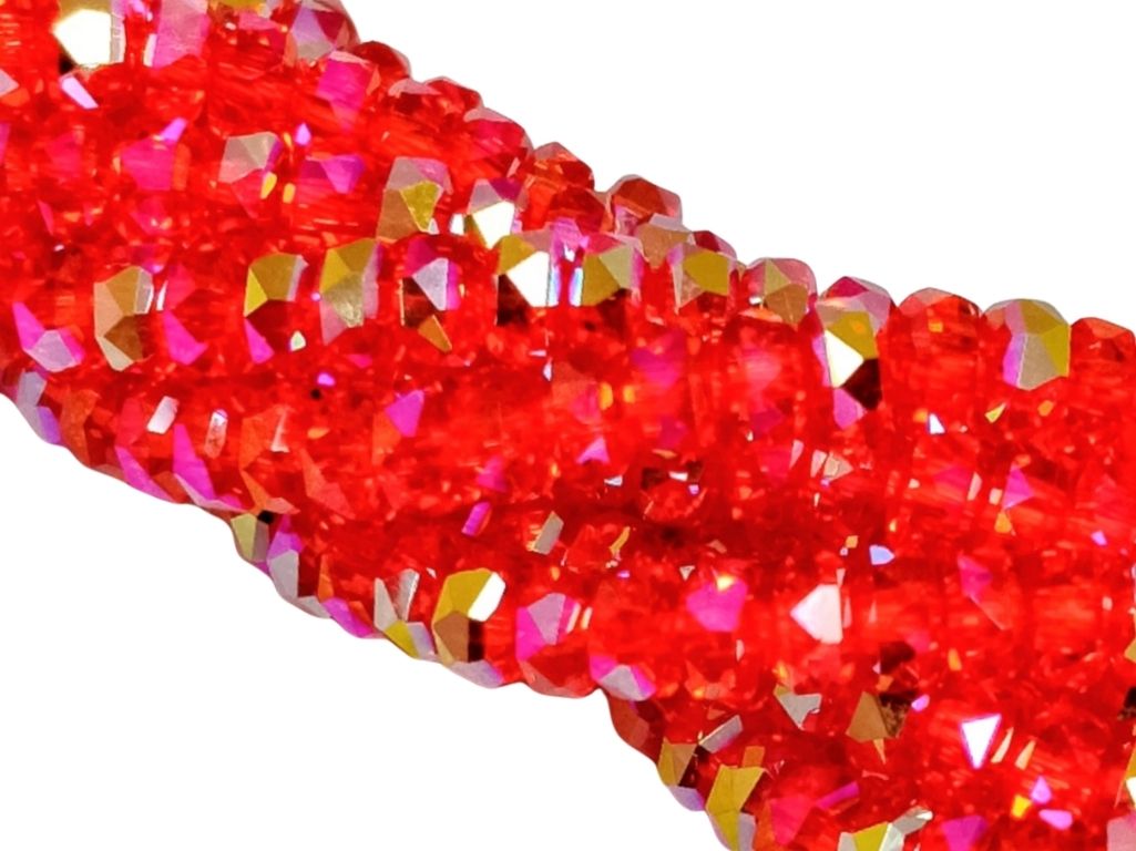 Cherry Red Rainbow New Half Cut Crystal Beads