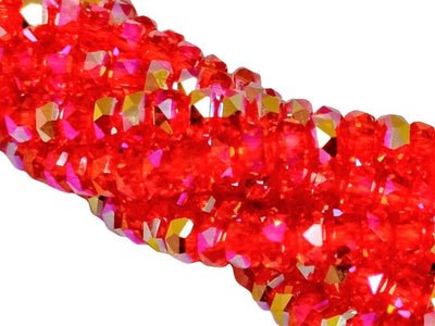 Cherry Red Rainbow New Half Cut Crystal Beads