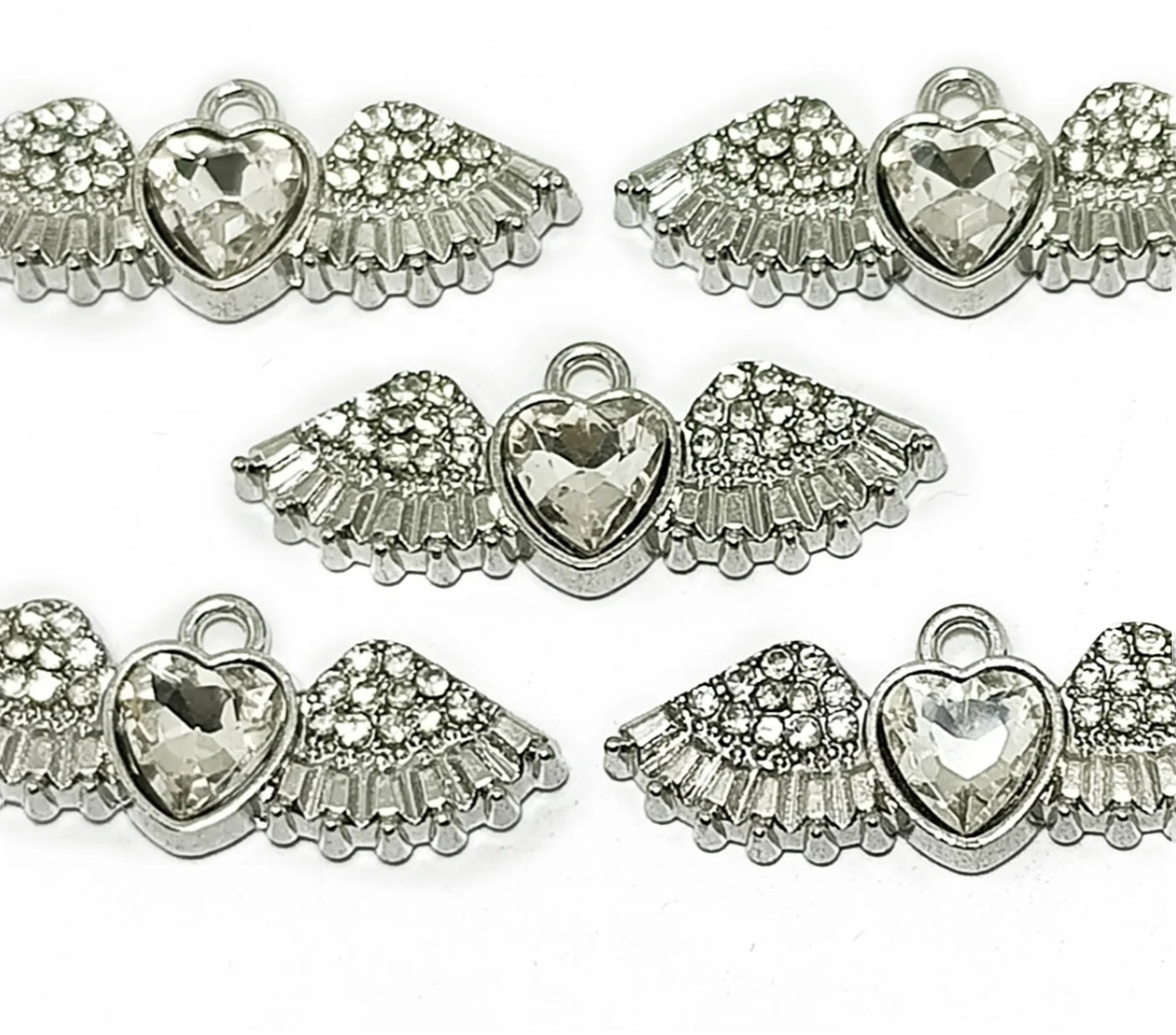 White & Silver Eagle Bird Shape Jewelry Charms