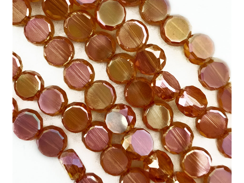 Honey Golden Flat Base Spherical Crystal Beads