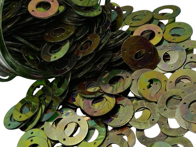 Iridescent Green Circular Plastic Embroidery Sequins