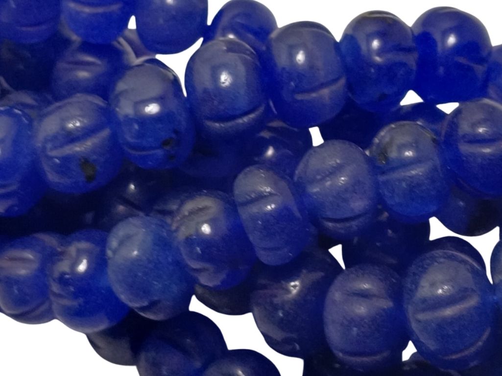 Dark Blue Pumpkin Shaped Natural Stone Beads