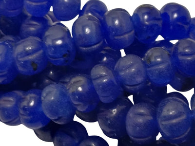 Dark Blue Pumpkin Shaped Natural Stone Beads