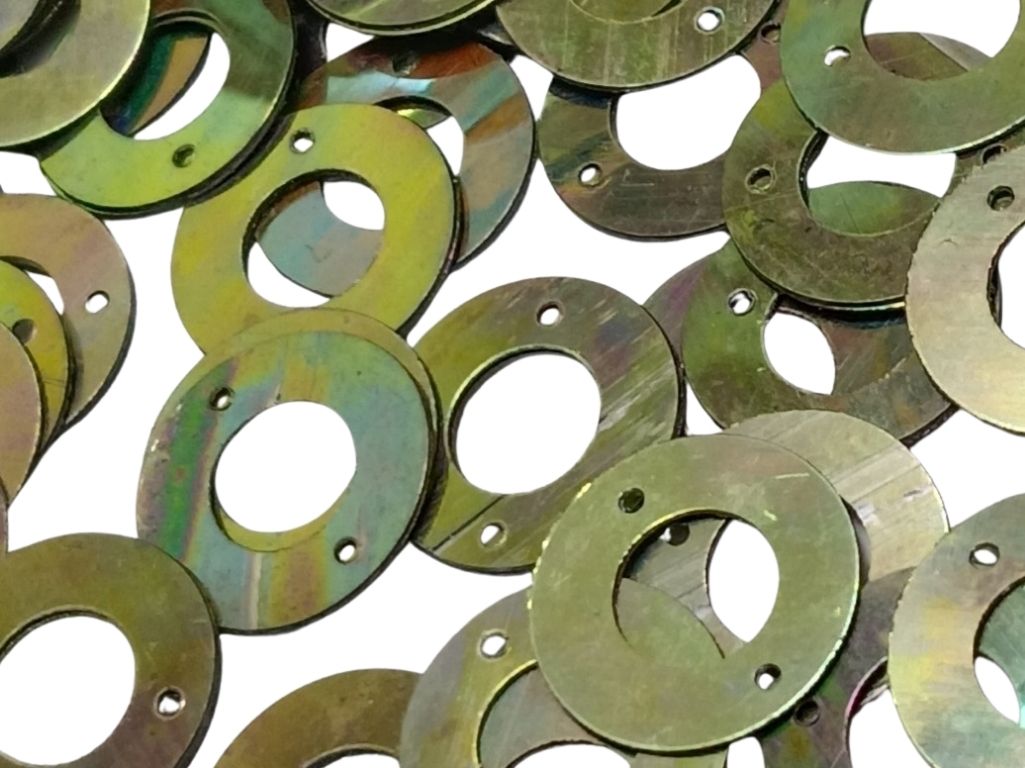 Iridescent Green Circular Plastic Embroidery Sequins