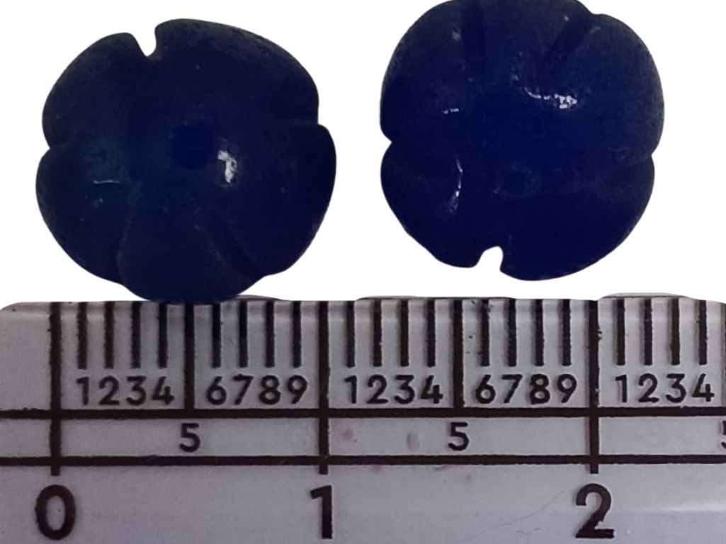 Dark Blue Pumpkin Shaped Natural Stone Beads