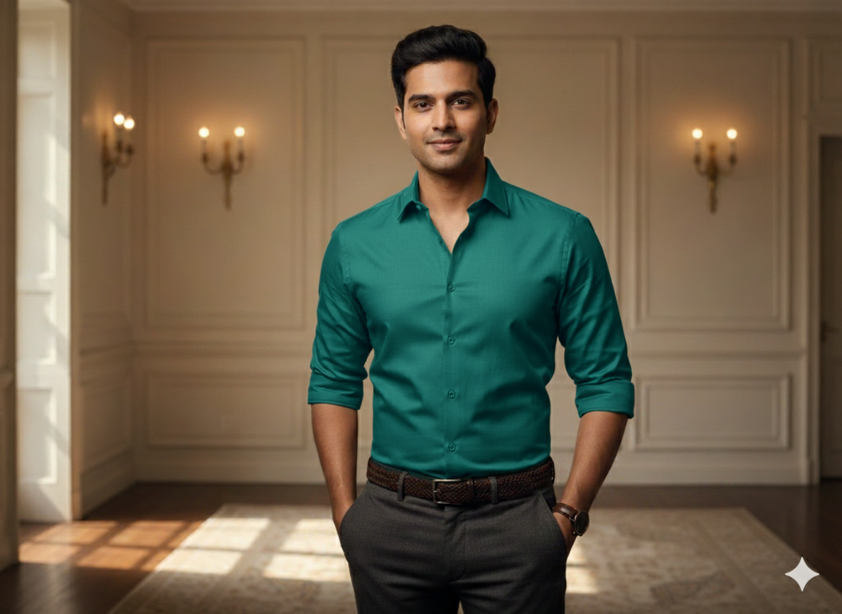 गहरा चैती सादा ग्लेज्ड कॉटन कपड़ा (थोक)