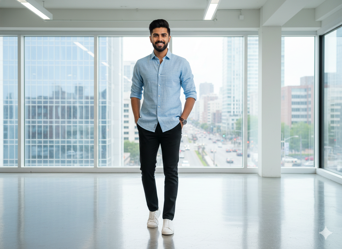 बेबी ब्लू प्लेन प्रीमियम कॉटन लिनन फ़ैब्रिक