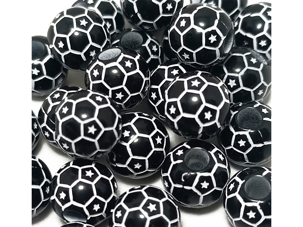 Black & White Circular Acrylic Beads