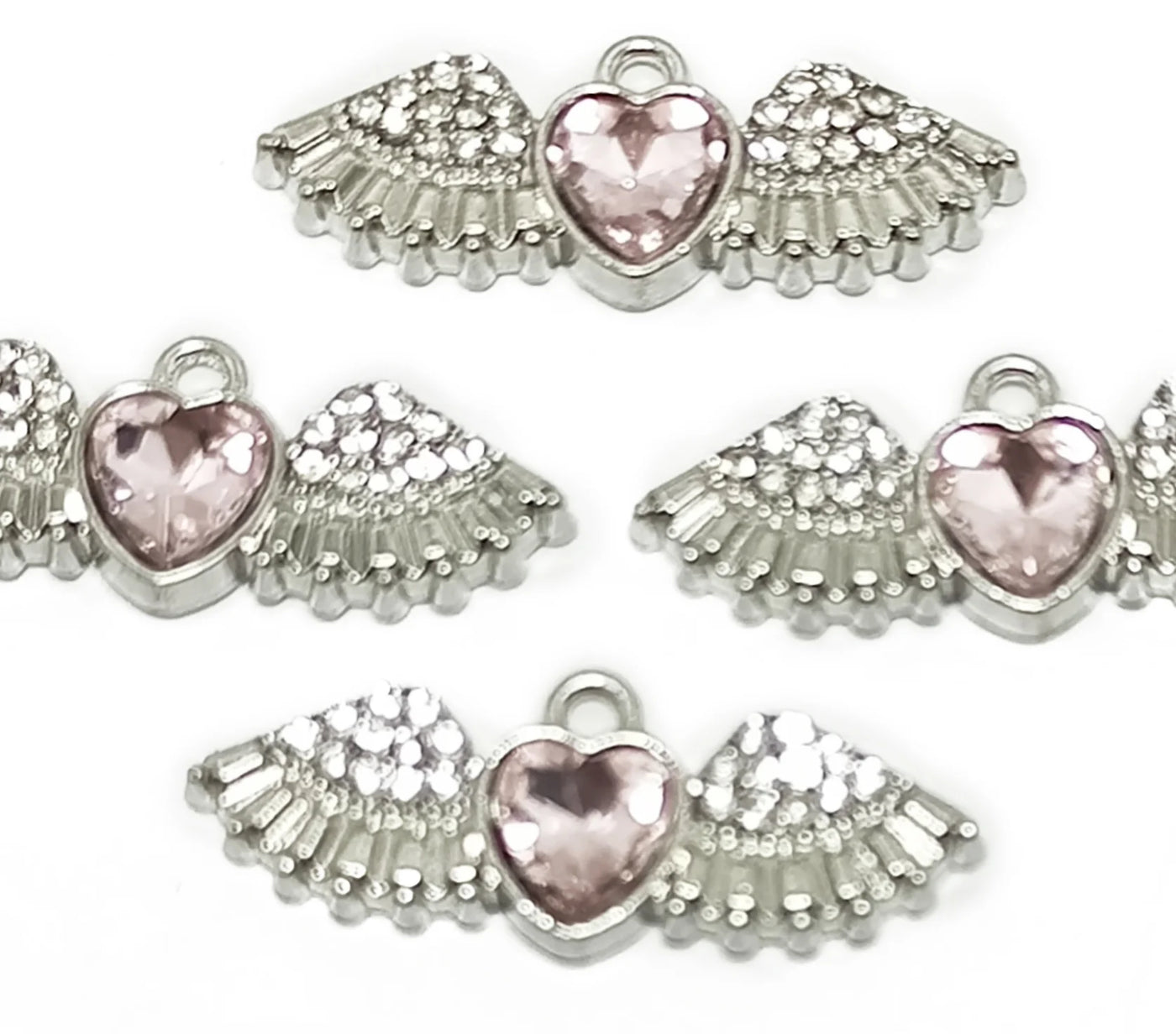 Light Pink & Silver Eagle Bird Shape Jewelry Charms