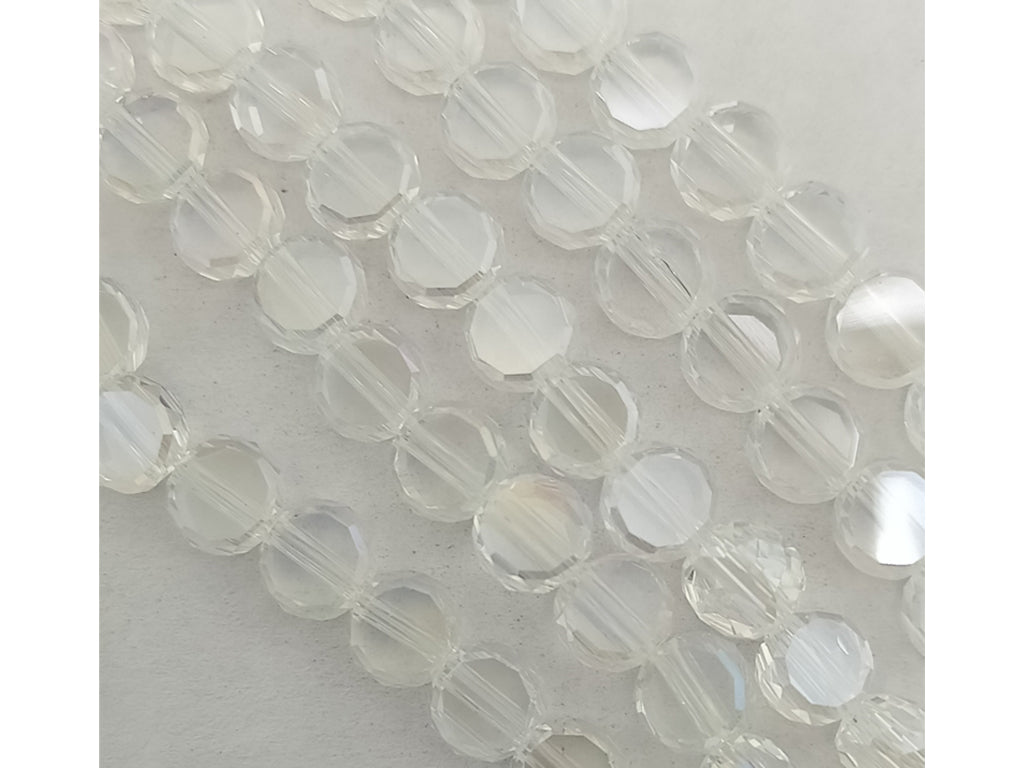 White Flat Base Spherical Crystal Beads