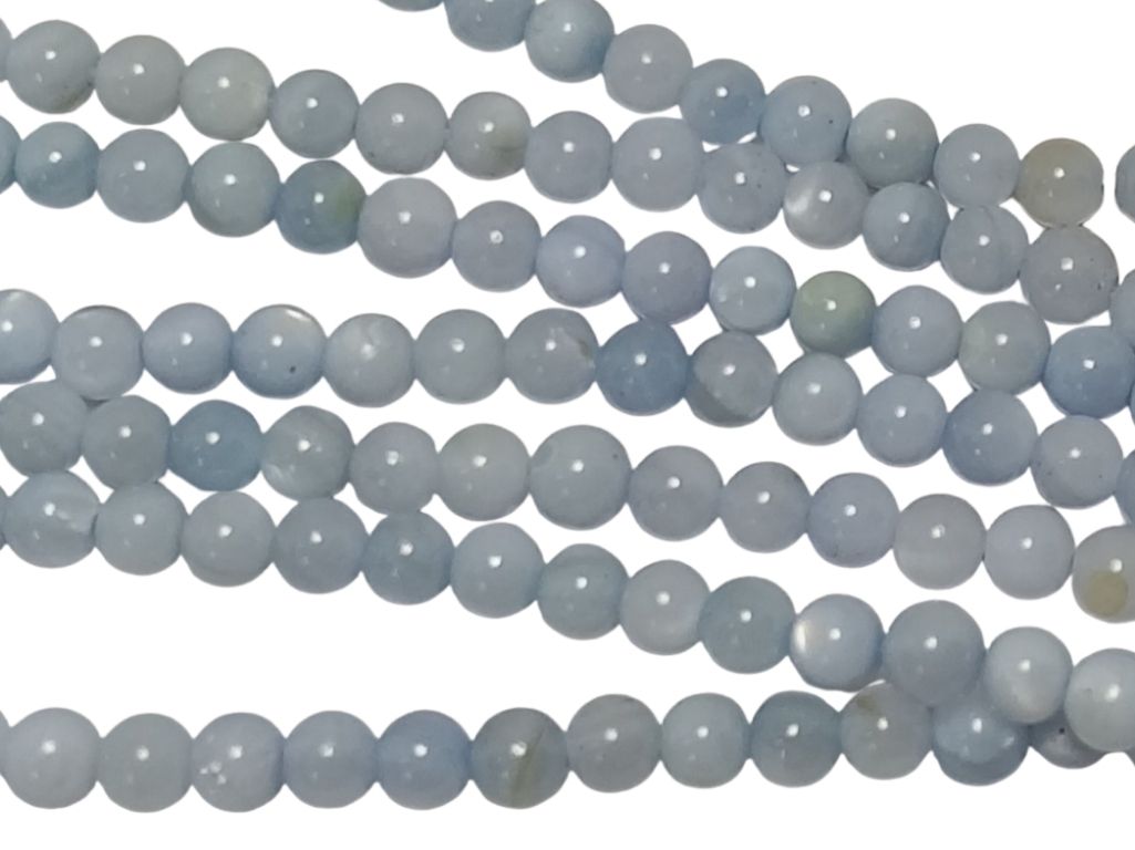Slate Blue Spherical Glossy Mother of Pearl Beads