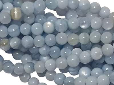 Slate Blue Spherical Glossy Mother of Pearl Beads