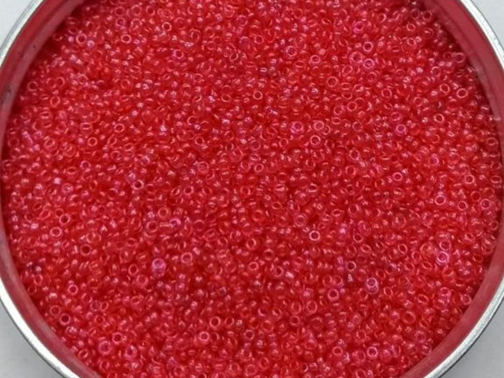 Red Round Rocaille Glass Seed Beads- 2 mm