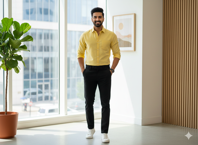 हल्का पीला सादा प्रीमियम कॉटन लिनन कपड़ा