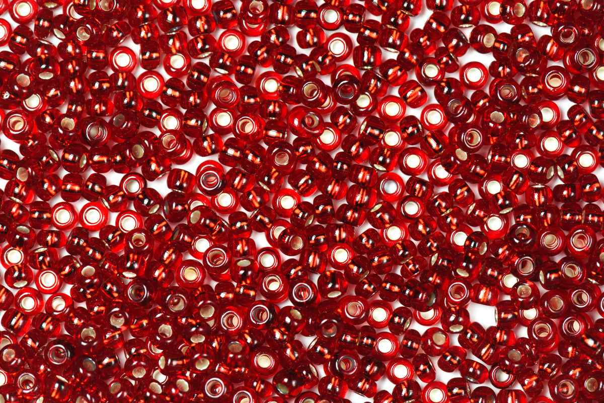 Maroon Preciosa Silverline Seeds Beads