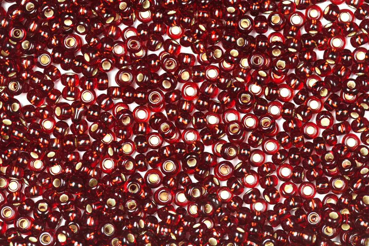 Maroon Preciosa Silverline Seeds Beads