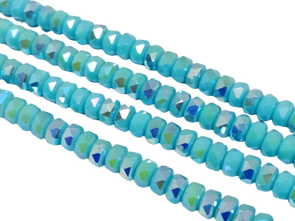 Sea Blue Rainbow New Half Cut Crystal Beads