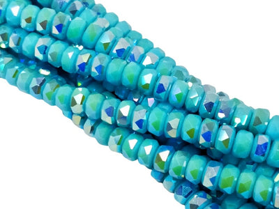 Sea Blue Rainbow New Half Cut Crystal Beads