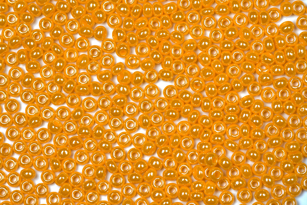 Shiny Mustard Opaque Preciosa Luster Seed Beads