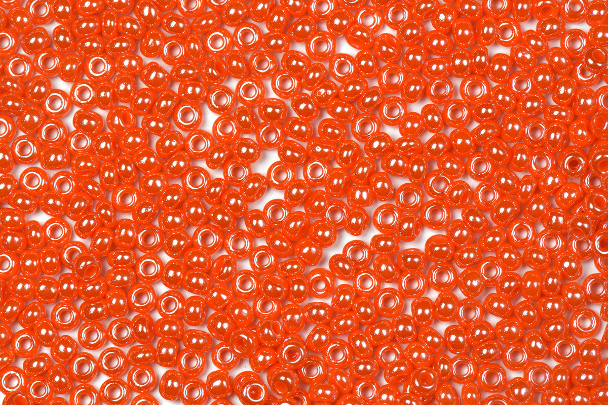 Shiny Orange Opaque Preciosa Luster Seed Beads