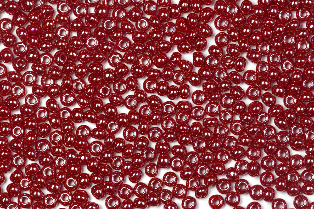 Maroon Opaque Preciosa Luster Seed Beads