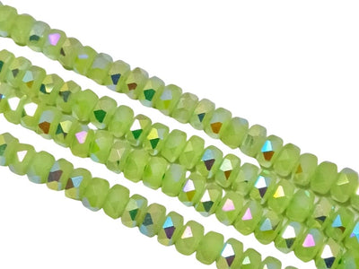Parrot Green Rainbow New Half Cut Crystal Beads