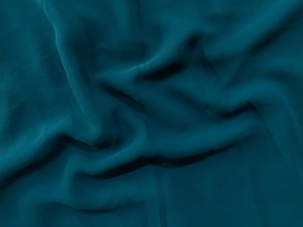 Peacock Blue Plain Georgette Fabric